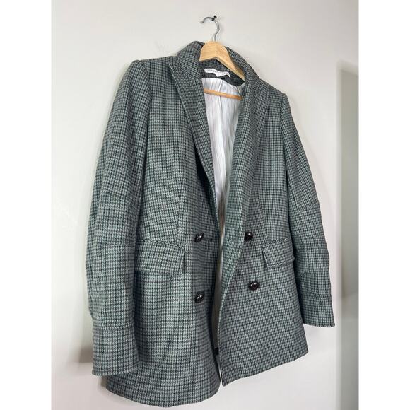 NEW Veronica Beard Pyle Houndstooth Dickey Jacket Sage Multicolor Size: 4 - Picture 3 of 8